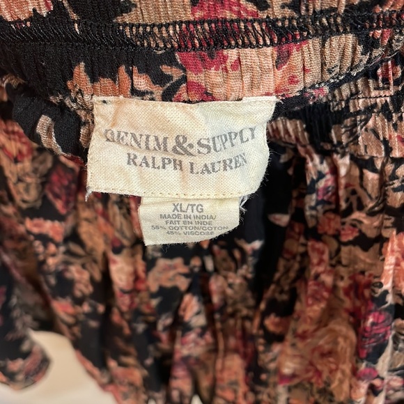 Ralph Lauren boho black floral mini skirt - Picture 2 of 3